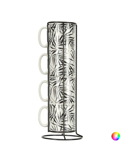 Juego de 4 Tazas Mug Secret de Gourmet Con soporte Porcelana