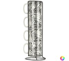 Juego de 4 Tazas Mug Secret de Gourmet Con soporte Porcelana