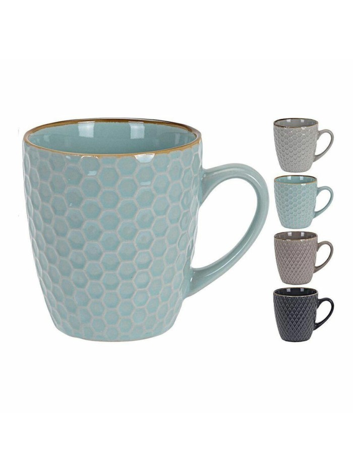 Cup Excellent Houseware Stoneware 200 ml Geometric 4 Pieces