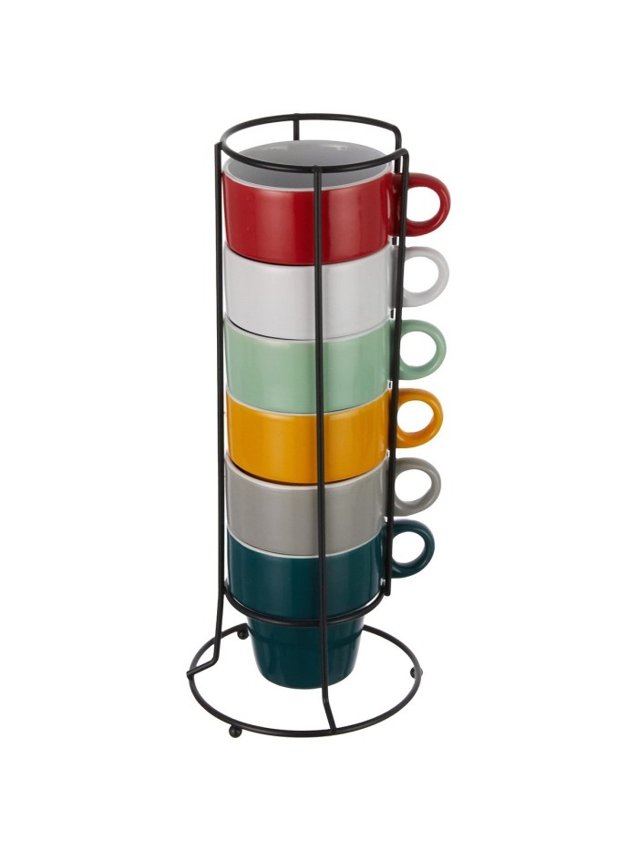 Ensemble de 6 tasses à café Secret de Gourmet Noël Avec support