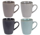 Taza Excellent Houseware Gres 300 ml Geométrico 4 Piezas