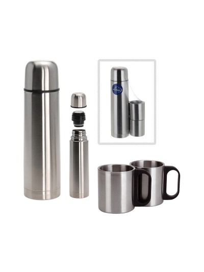Travel thermos flask Redcliffs Stainless steel 1 L 2 Cups (3 Pieces)