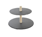 Plateau apéritif DKD Home Decor Support sur trois étages Bambou Ardoise 28 x 28 x 39,5 cm