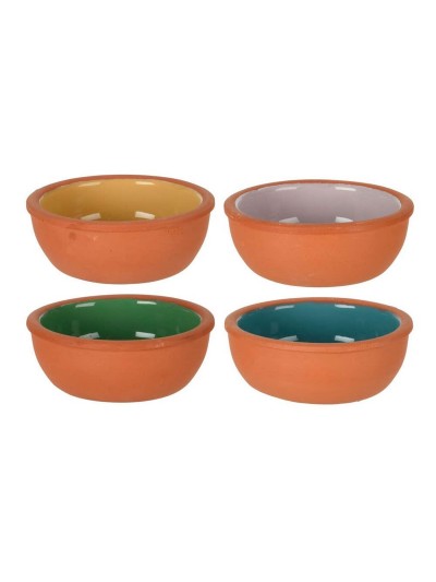 Set de Cuencos Excellent Houseware Barro cocido Aperitivo Terracota 4 Piezas 150 ml Ø 10,4 x 4,2 cm