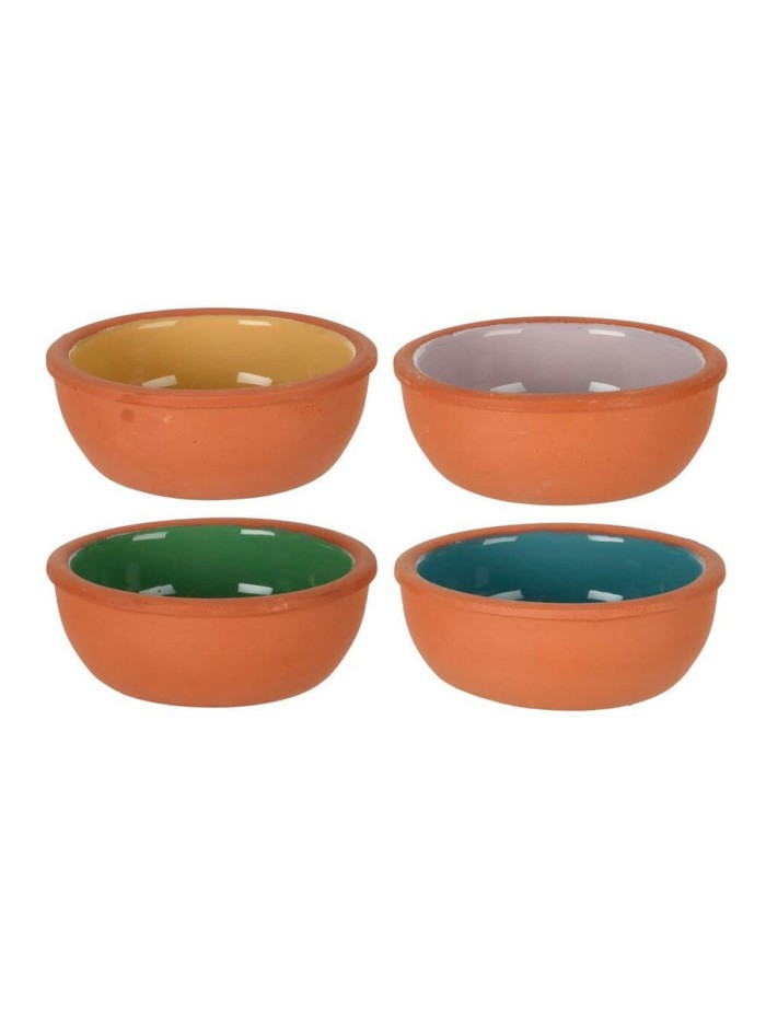 Set of bowls Excellent Houseware Baked clay Aperitif Terracotta 4 Pieces 150 ml Ø 10,4 x 4,2 cm