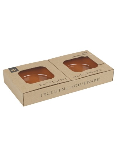 Set de Aperitivo Excellent Houseware Terracota Barro cocido 450 ml Ø 15,5 x 3,8 cm Cazuela (2 Unidades)