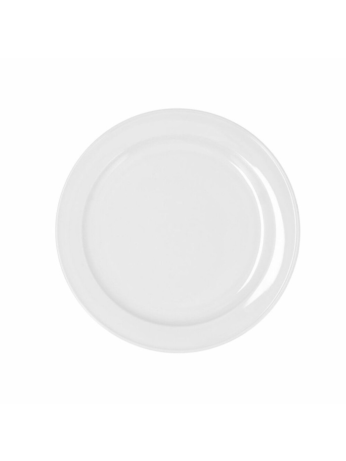 Flat plate Bidasoa Glacial Ceramic White (24 cm) (Pack 6x)