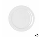 Flat plate Bidasoa Glacial Ceramic White (24 cm) (Pack 6x)
