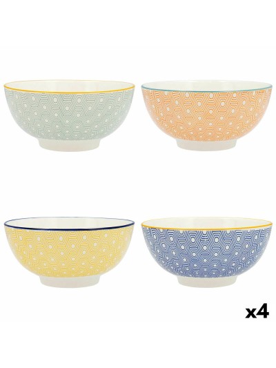 Bol Quid Pippa Céramique Multicouleur (20 cm) (Pack 4x)