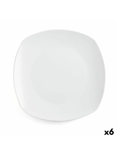 Flat Plate Quid Novo Vinci White Ceramic Ø 26,6 cm 26,6 cm (6 Units) (Pack 6x)
