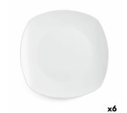 Plato Llano Quid Novo Vinci Blanco Cerámica Ø 26,6 cm 26,6 cm (6 Unidades) (Pack 6x)