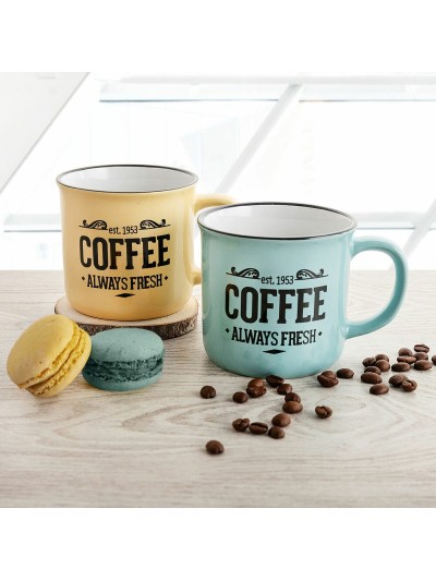 Taza Quid Frappe Fresh Cerámica Multicolor (12 cl) (Pack 12x)