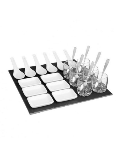 Set de Aperitivo Secret de Gourmet Negro Pizarra (30 x 30 cm)