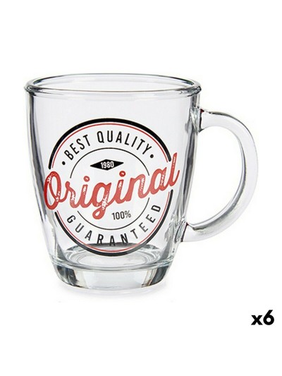 Mug Original Transparent Glass (320 ml) (6 Units)