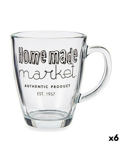 Taza Mug Market Transparente Vidrio (320 ml) (6 Unidades)