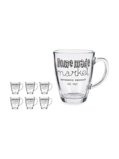 Mug Market Transparent Glass (320 ml) (6 Units)