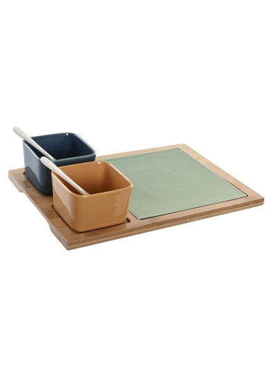 Ensemble à apértif DKD Home Decor 31 x 21 x 6 cm Porcelaine Multicouleur 6 Pièces