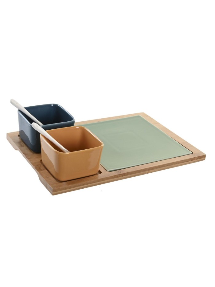 Set de Aperitivo DKD Home Decor 31 x 21 x 6 cm Porcelana Multicolor 6 Piezas