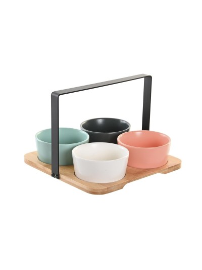 Set de Aperitivo DKD Home Decor 20 x 20 x 14 cm Porcelana Multicolor