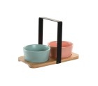 Set de Aperitivo DKD Home Decor 20 x 10,5 x 14 cm Porcelana Multicolor 3 Piezas