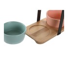 Set de Aperitivo DKD Home Decor 20 x 10,5 x 14 cm Porcelana Multicolor 3 Piezas