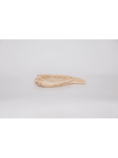 Snack tray DKD Home Decor Light brown Natural Heart Tropical 35 x 24 x 4 cm
