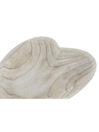 Snack tray DKD Home Decor Light brown Natural Heart Tropical 35 x 24 x 4 cm