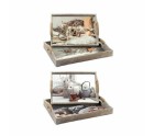 Jeux de plateaux DKD Home Decor Multicouleur 40 x 30 x 6 cm Bois MDF (2 Unités)