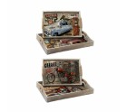 Juego de Bandejas DKD Home Decor Multicolor Madera MDF 40 x 30 x 6 cm (2 Unidades)