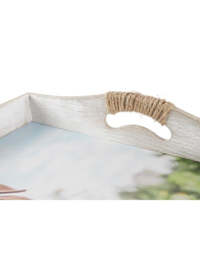 Jeux de plateaux DKD Home Decor Multicouleur 40 x 30 x 6 cm Bois MDF (2 Unités)