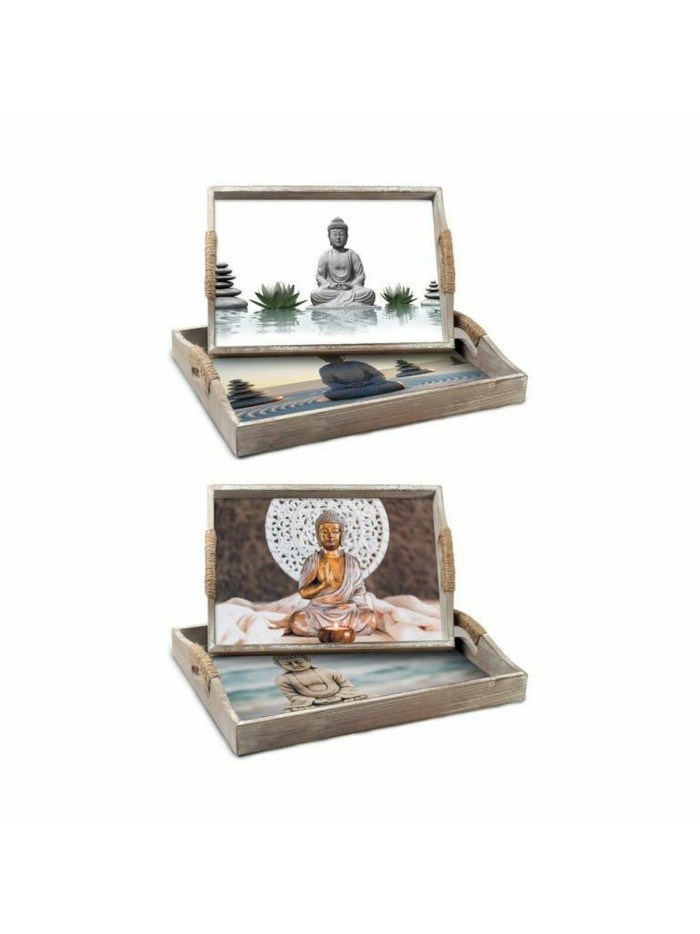 Set of trays DKD Home Decor 40 x 30 x 6 cm MDF Wood (2 Units)
