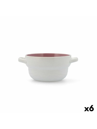 Bowl Quid Vita Peoni Pink Ceramic 500 ml (6 Units) (Pack 6x)