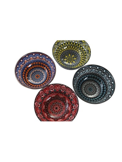 Set de Sushi DKD Home Decor Multicolor Bambú Gres Mandala Oriental 34 x 34 x 6,5 cm (12 Piezas)
