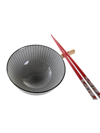 Set de sushi DKD Home Decor 30 x 21 x 7 cm Noir Grès Oriental (6 Pièces)