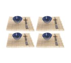 Set de Sushi DKD Home Decor 14,5 x 14,5 x 31 cm Negro Azul Gres Oriental (16 Piezas)