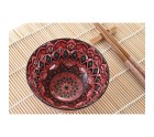 Set de Sushi DKD Home Decor 14,5 x 14,5 x 31 cm Fucsia Mandala Gres Oriental (16 Piezas)