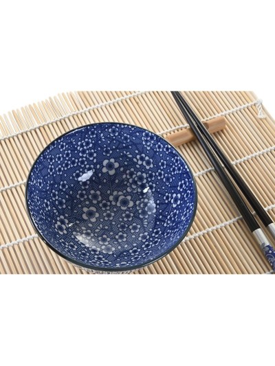 Set de sushi DKD Home Decor 14,5 x 14,5 x 31 cm Noir Bleu Grès Oriental (16 Pièces)