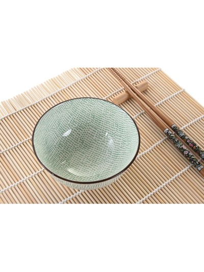 Sushi Set DKD Home Decor 14,5 x 14,5 x 35 cm Stoneware Oriental (16 Pieces)