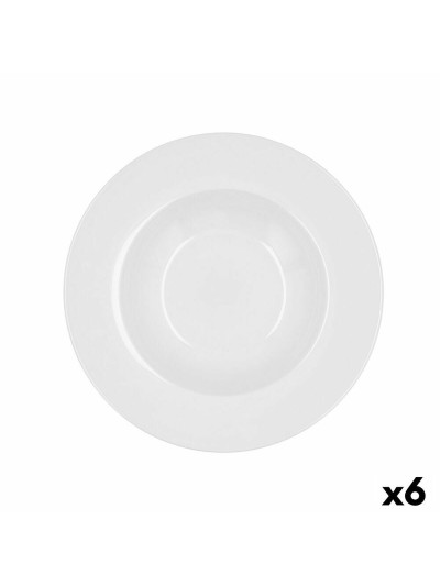 Plato Hondo Bidasoa Glacial Cerámica Blanco (23,5 cm) (Pack 6x)