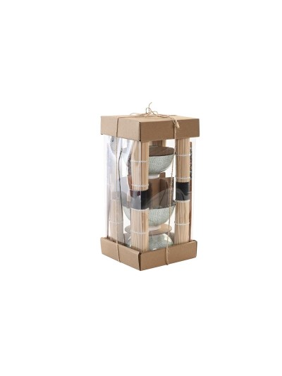 Sushi Set DKD Home Decor 14,5 x 14,5 x 35 cm Stoneware Oriental (16 Pieces)