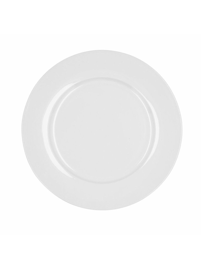 Flat plate Bidasoa Glacial Ceramic White (27 cm) (Pack 4x)