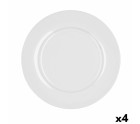 Flat plate Bidasoa Glacial Ceramic White (27 cm) (Pack 4x)