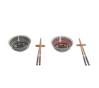 Sushi Set DKD Home Decor 30 x 21 x 7 cm Multicolour Mandala Stoneware Oriental (6 Pieces)