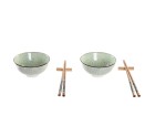 Set de Sushi DKD Home Decor 30 x 21 x 7 cm Verde Azul cielo Gres Oriental (6 Piezas)