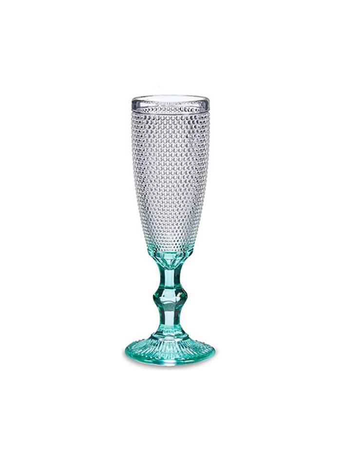 Coupe de champagne Turquoise Points verre 6 Unités (185 ml)