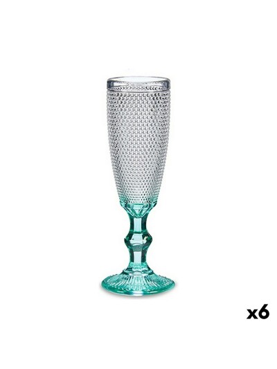 Champagne glass Turquoise Points Glass 6 Units (185 ml)