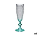 Coupe de champagne Turquoise Points verre 6 Unités (185 ml)