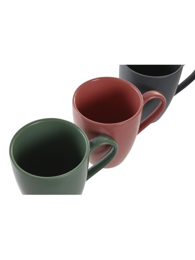 4 Piece Mug Set DKD Home Decor Green Pink Dark grey Stoneware 300 ml 19 x 13 x 31 cm