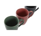 Juego de 4 Tazas Mug DKD Home Decor Verde Rosa Gris oscuro Gres 300 ml 19 x 13 x 31 cm