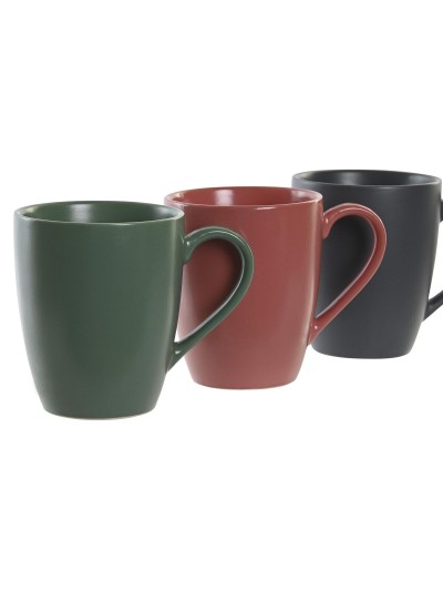 Ensemble de 4 mugs DKD Home Decor Vert Rose Gris foncé Grès 300 ml 19 x 13 x 31 cm